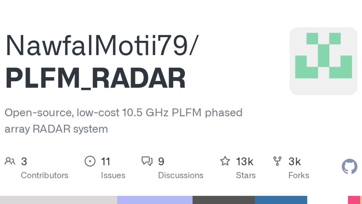 GitHub repository page for the PLFM_RADAR Aeris-10 project