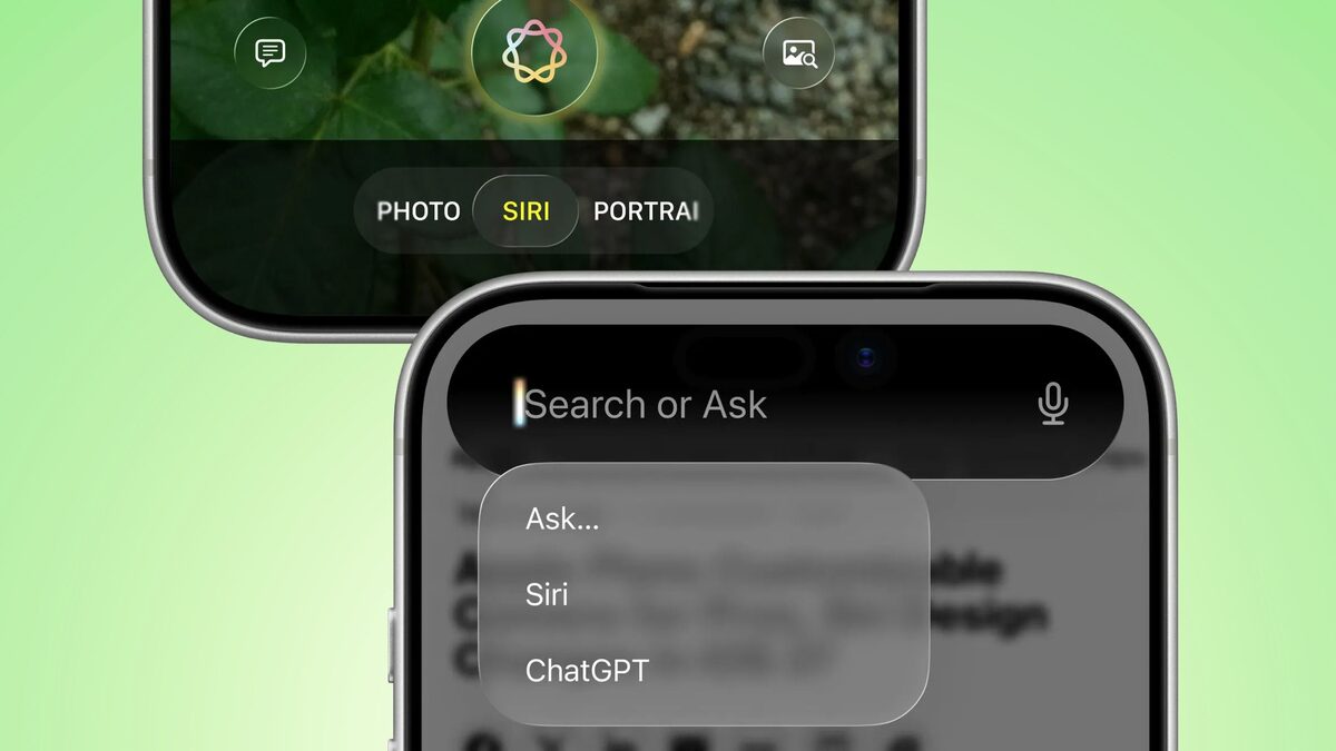 Render of the redesigned iOS 27 Siri app with a Search or Ask field