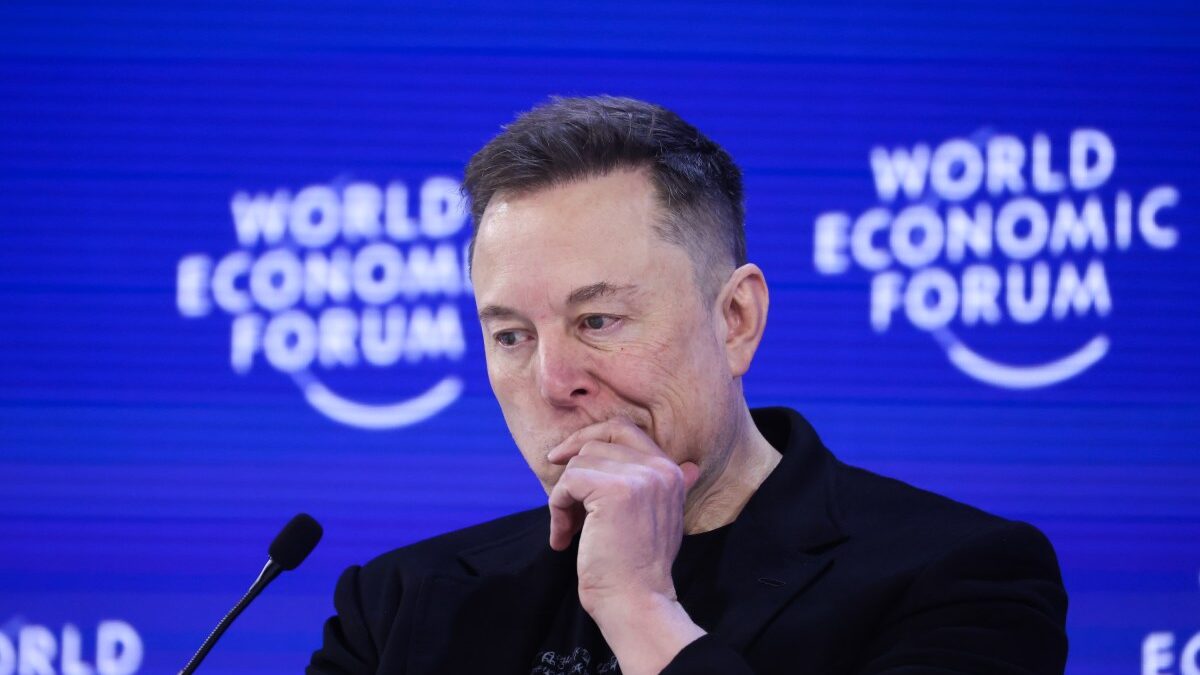 Elon Musk speaking at the World Economic Forum.