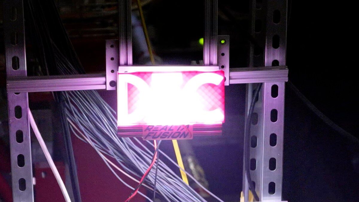Realta Fusion's direct energy converter demonstration lighting bulbs from its WHAM fusion device