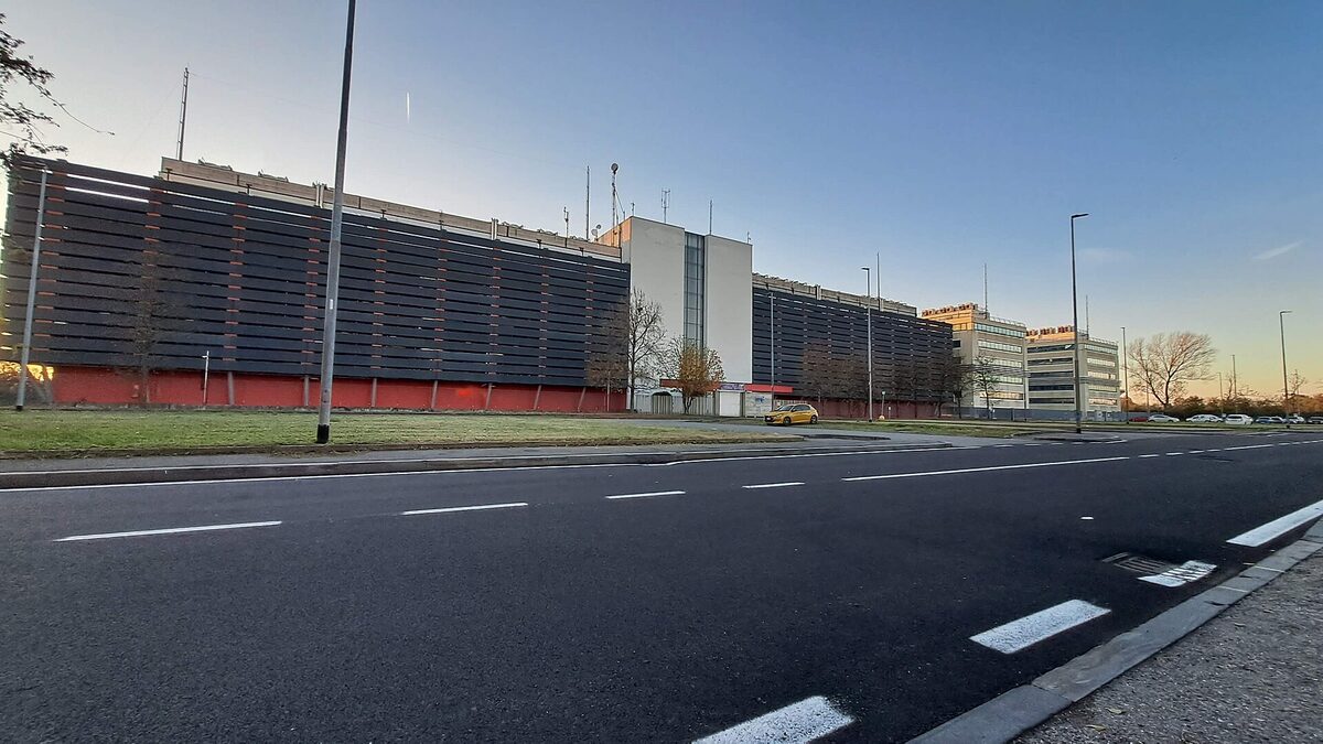 Rows of server racks in a data center, the kind of estate Tesco is migrating off VMware