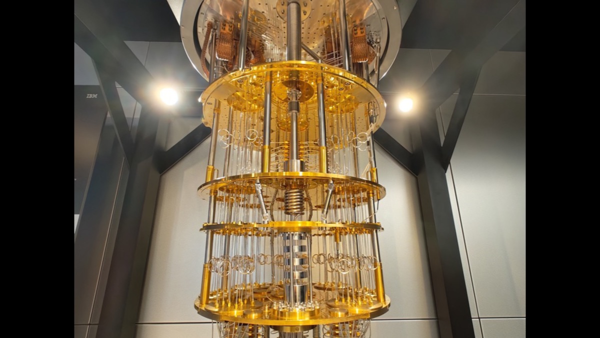 IBM Quantum System One inside its glass enclosure at IBM's TJ Watson Research Center