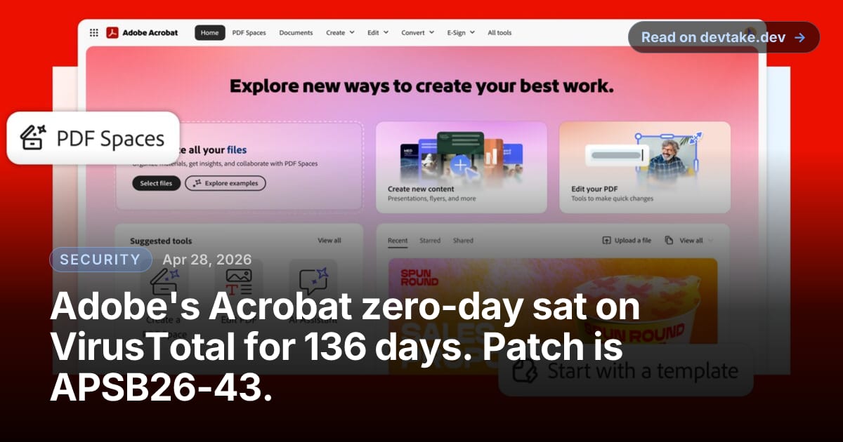 Adobe Acrobat product hero card showing the red Acrobat icon.