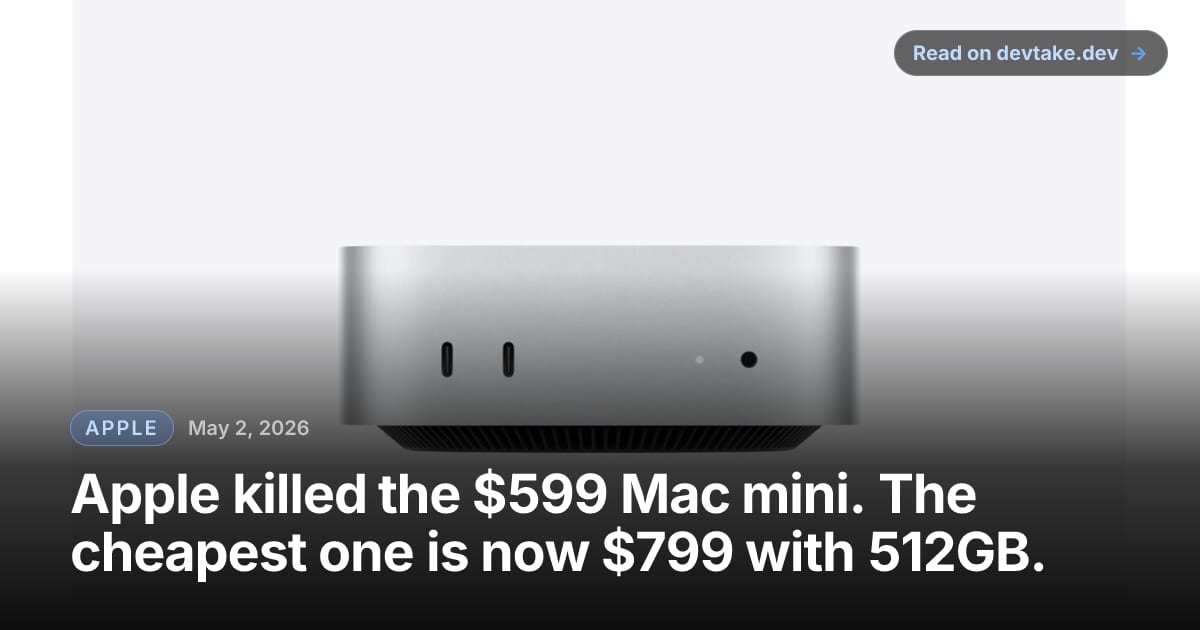 Apple Mac mini desktop computer on a clean background, showing the M4-era chassis.