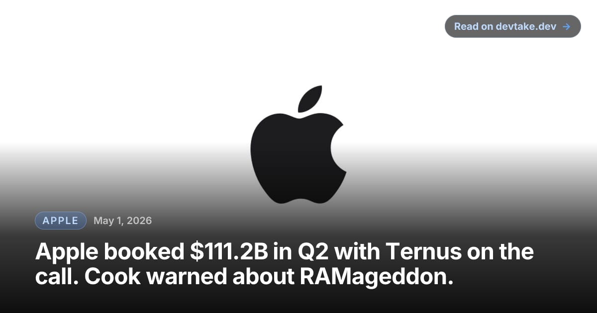 Apple logo from the Apple Newsroom press release for Q2 2026 second-quarter results