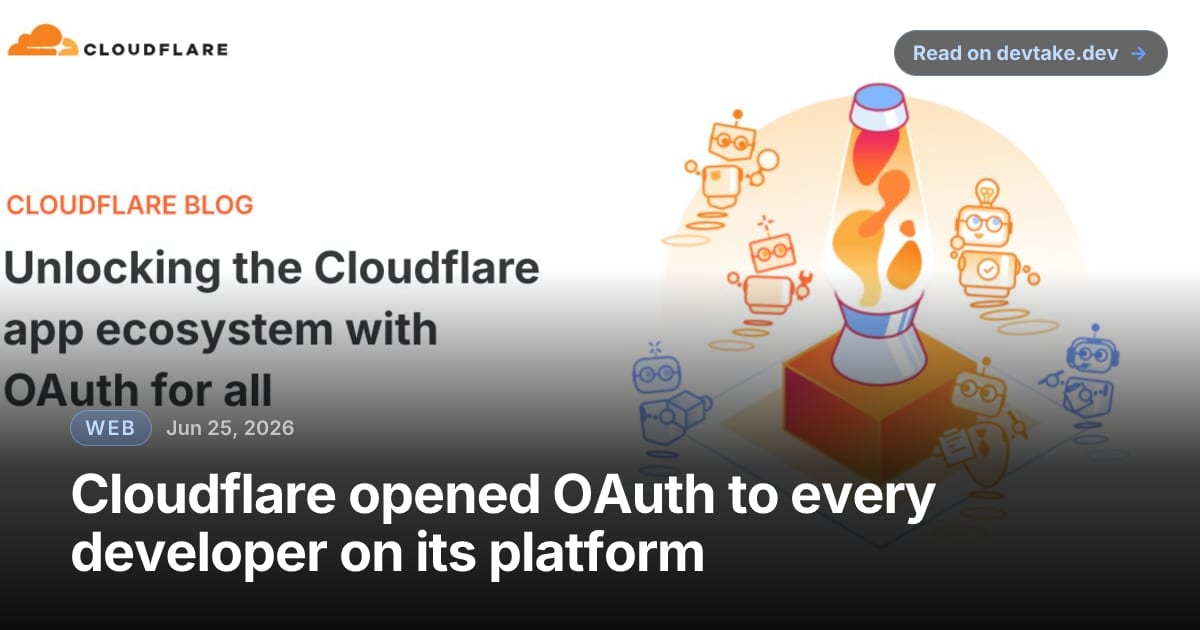 Cloudflare blog share card for the announcement about opening OAuth to all developers