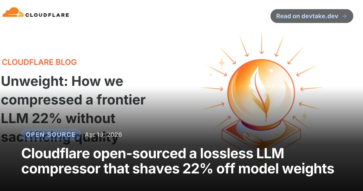 Cloudflare Unweight tensor compression announcement social graphic