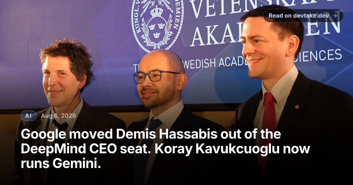 Demis Hassabis stands between David Baker and John Jumper in front of a Royal Swedish Academy of Sciences backdrop at the 2024 Nobel Prize conference