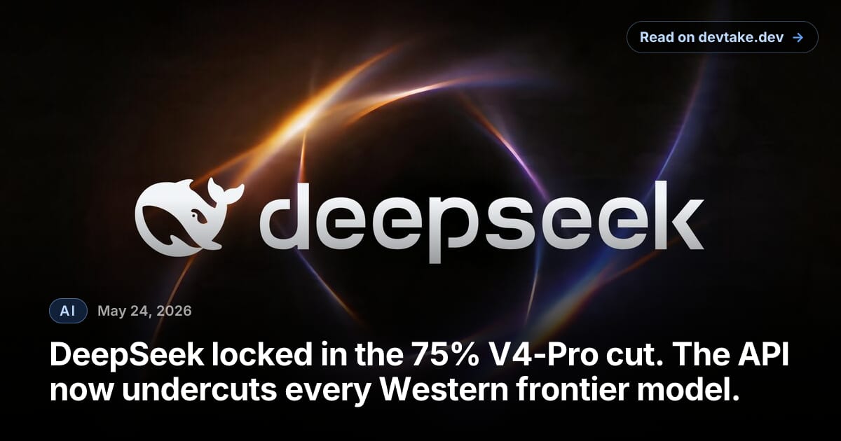 DeepSeek social card with the company's wordmark on a navy background
