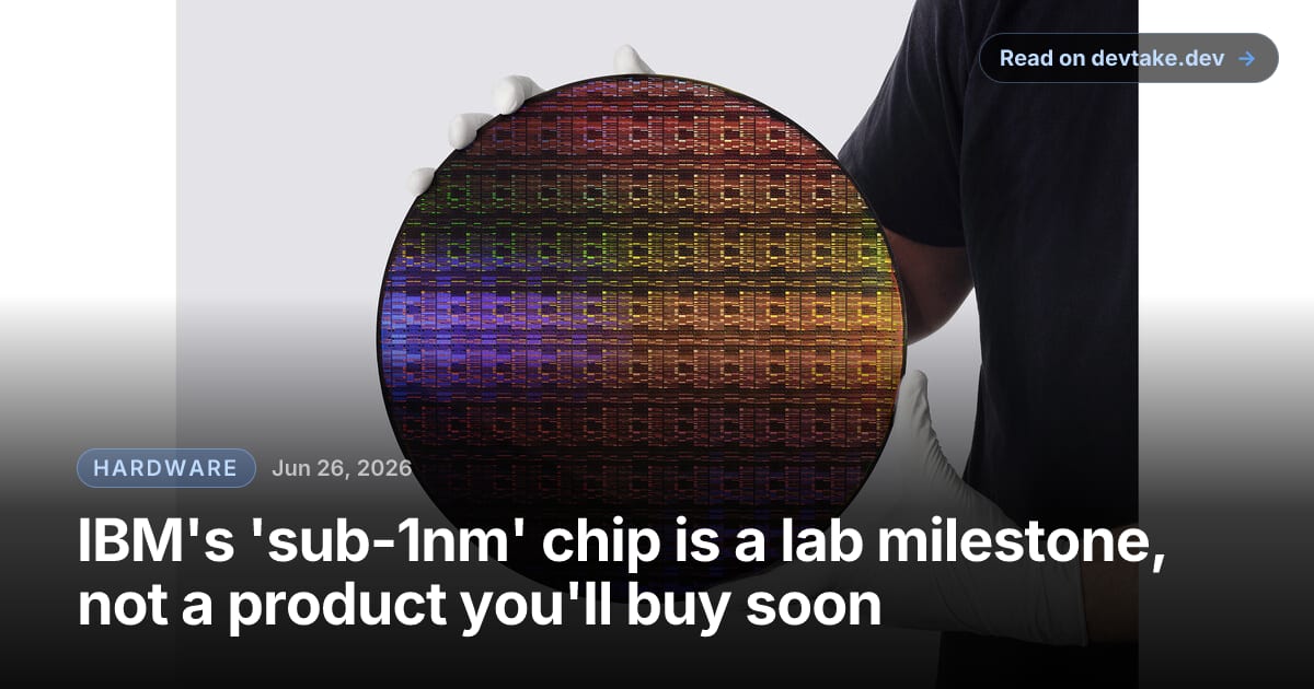 A silicon wafer patterned with IBM's sub-1-nanometer node test chips.