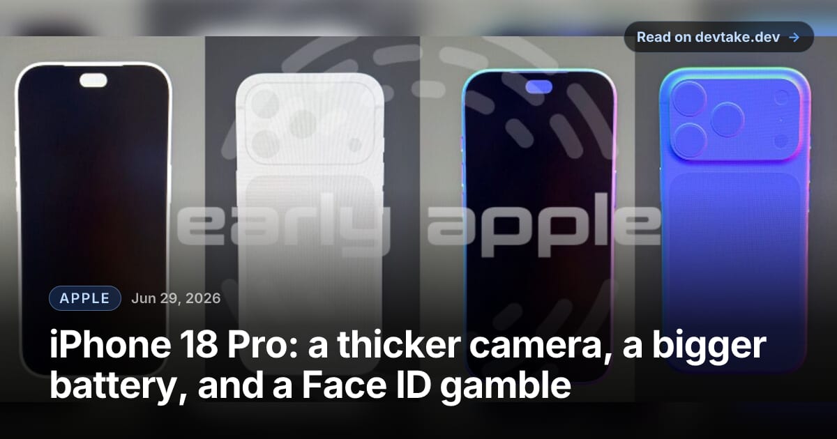 CAD render of the alleged iPhone 18 Pro showing a slimmed-down Dynamic Island