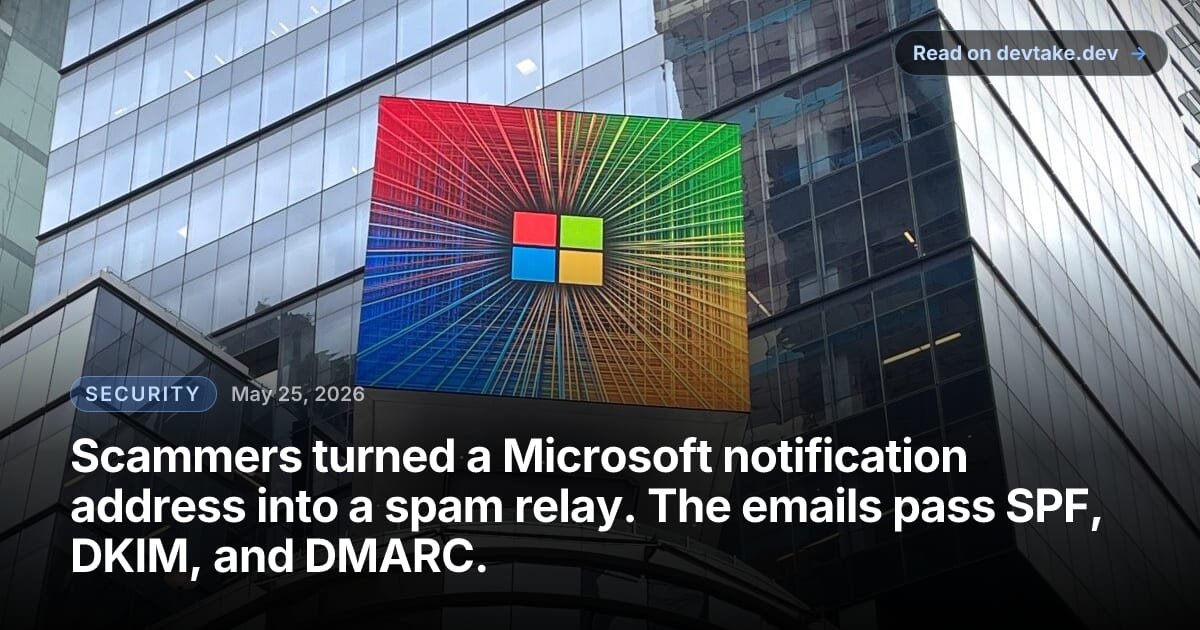 The Microsoft corporate logo, the brand the scam emails are spoofing through Microsoft's own legitimate notification infrastructure.