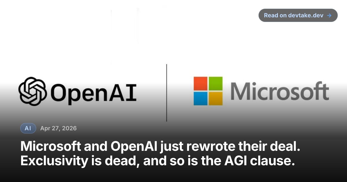 Microsoft and OpenAI logos paired on a navy gradient backdrop.