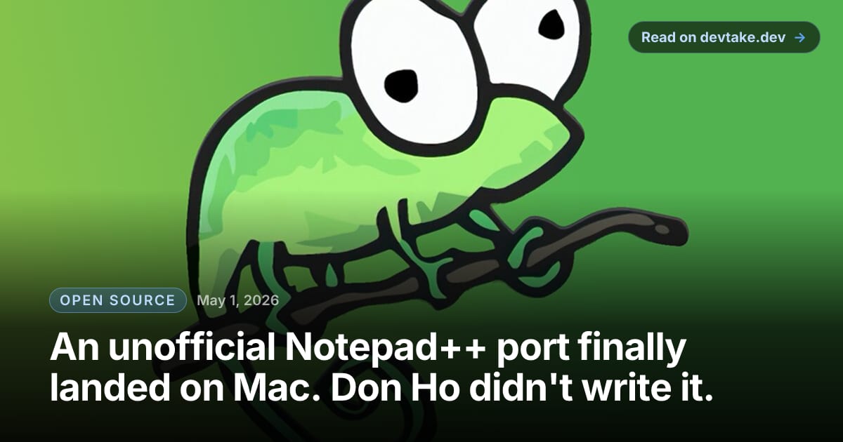 Notepad++ for Mac project page hero showing the ported macOS code editor