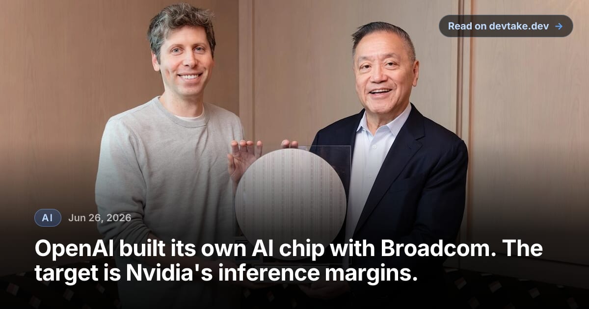 Sam Altman and Broadcom CEO Hock Tan holding a Jalapeño Intelligence Processor wafer mounted in an acrylic display