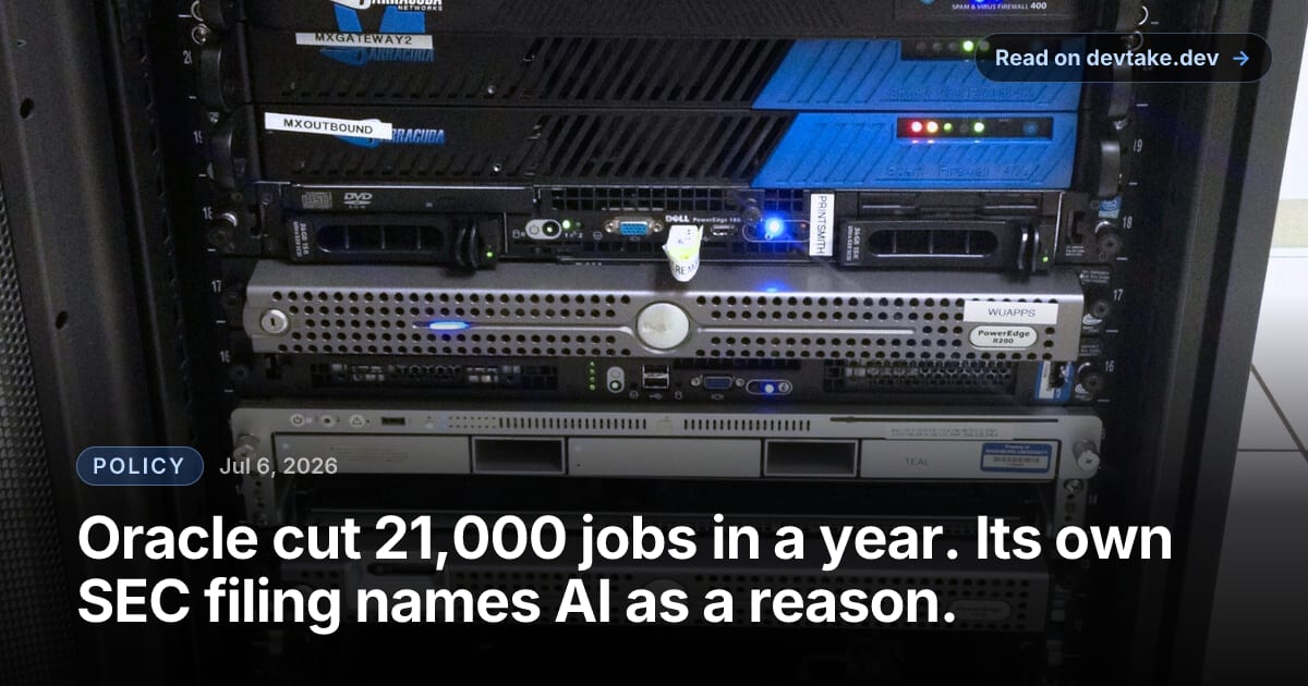 A rack of servers in a data center, the kind of hardware Oracle's AI cloud buildout runs on
