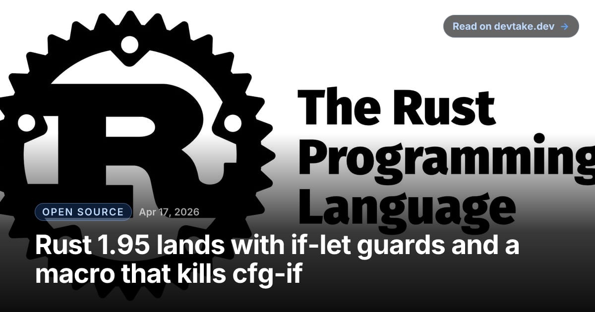Rust programming language logo on an orange gradient background