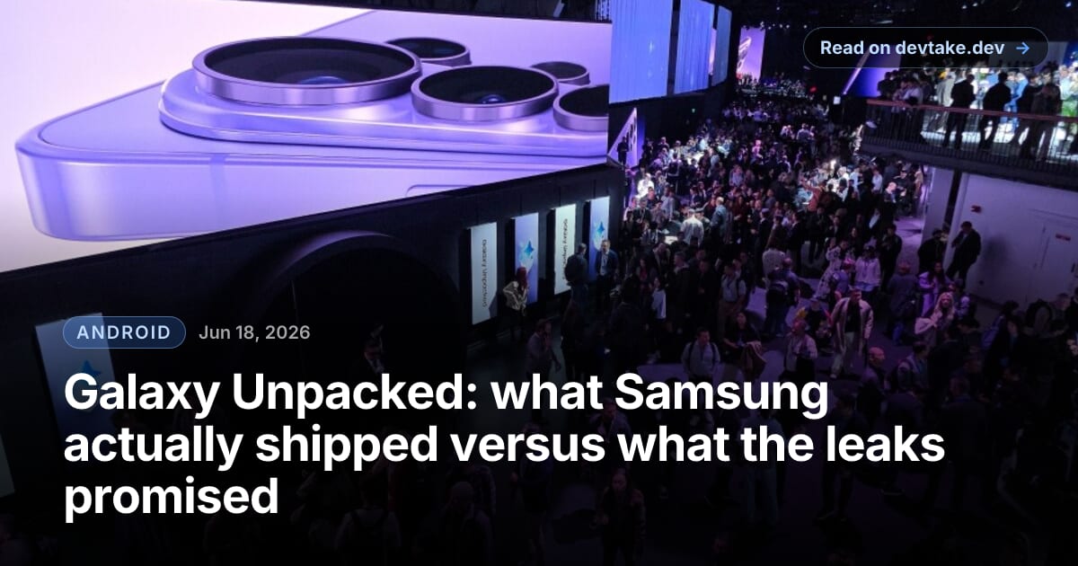 Crowd at Samsung Galaxy Unpacked 2026 below a giant screen showing the Galaxy S26 camera array