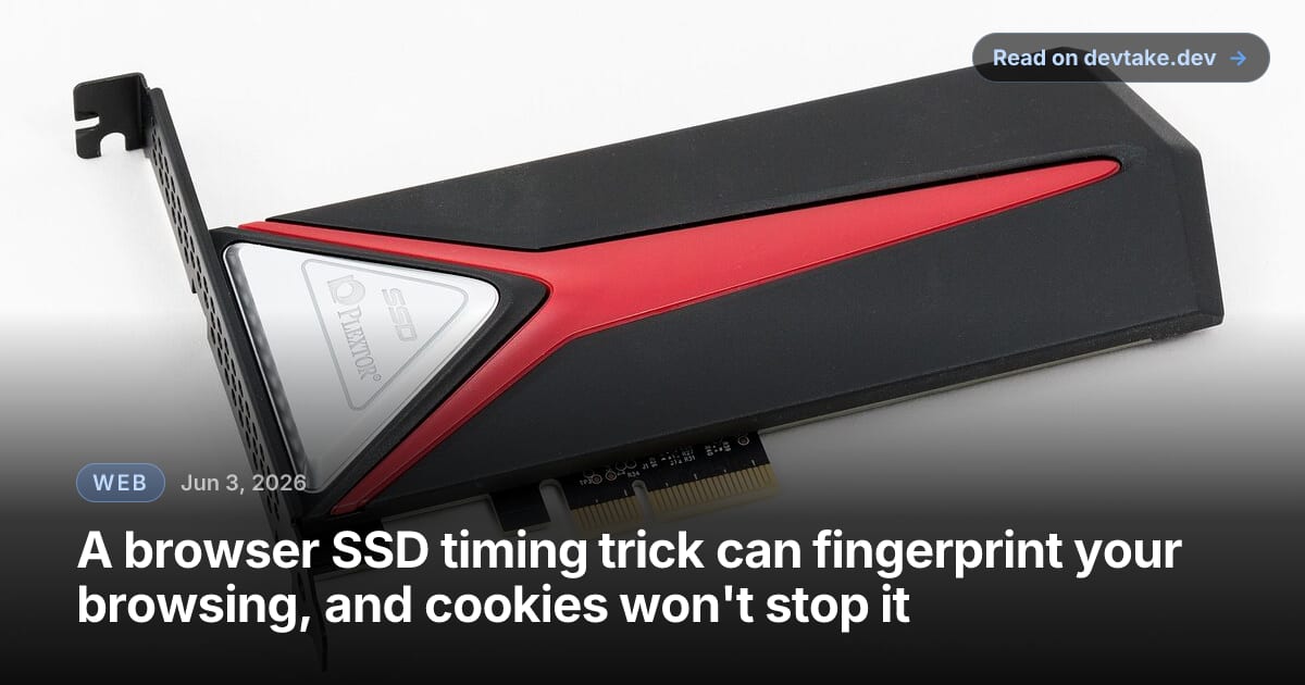 A consumer M.2 solid-state drive, the kind of storage the FROST attack times from a browser tab