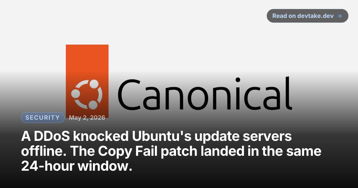 Canonical Ubuntu logo on the canonical.com homepage, illustrating the company affected by the May 2026 DDoS attack.