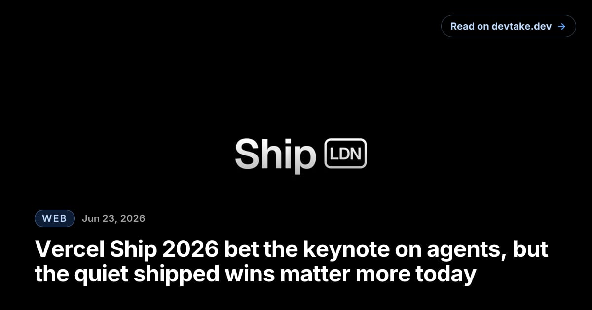 Vercel Ship 2026 recap promotional card on a dark background